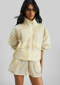Bicos Sheer Mini Track Shorts - Pale Yellow