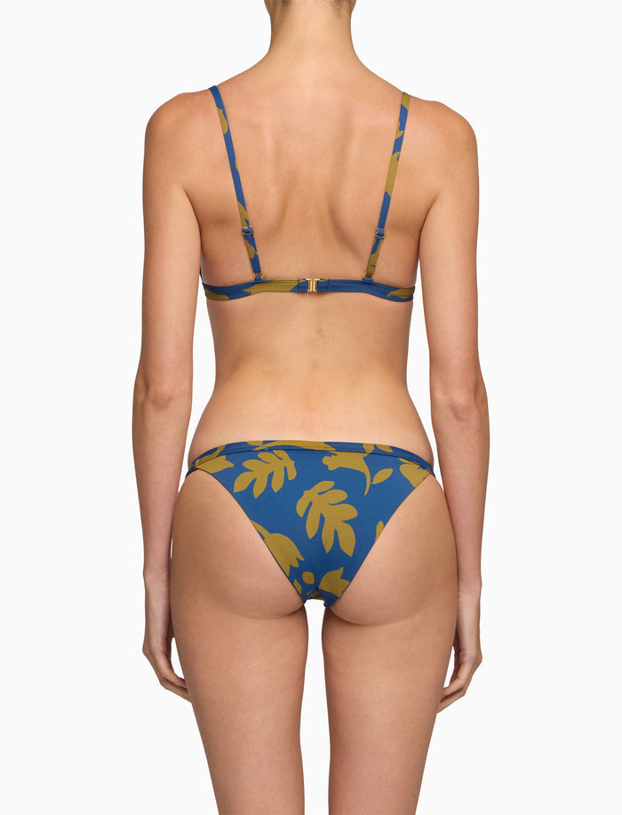 Bikini donna a vela fantasia fiori su fondo blu - Gallo 1927 - Official Online Shop