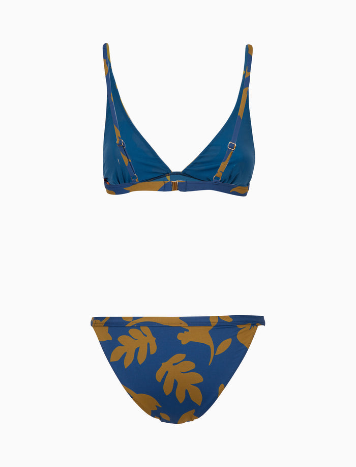 Bikini donna a vela fantasia fiori su fondo blu - Gallo 1927 - Official Online Shop