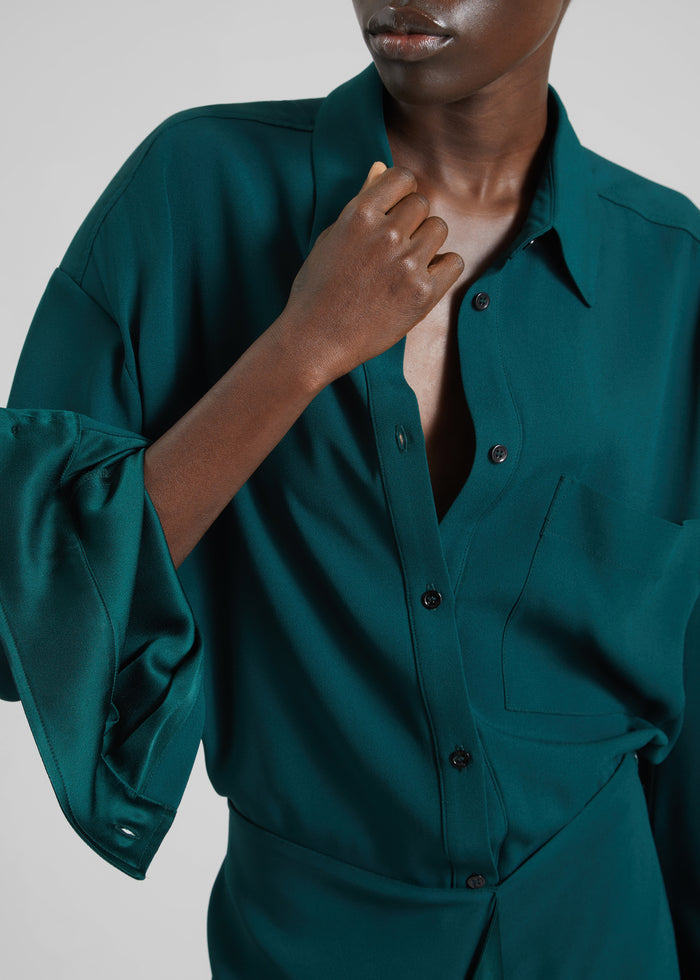 Bina Padded Shirt - Bottle Green