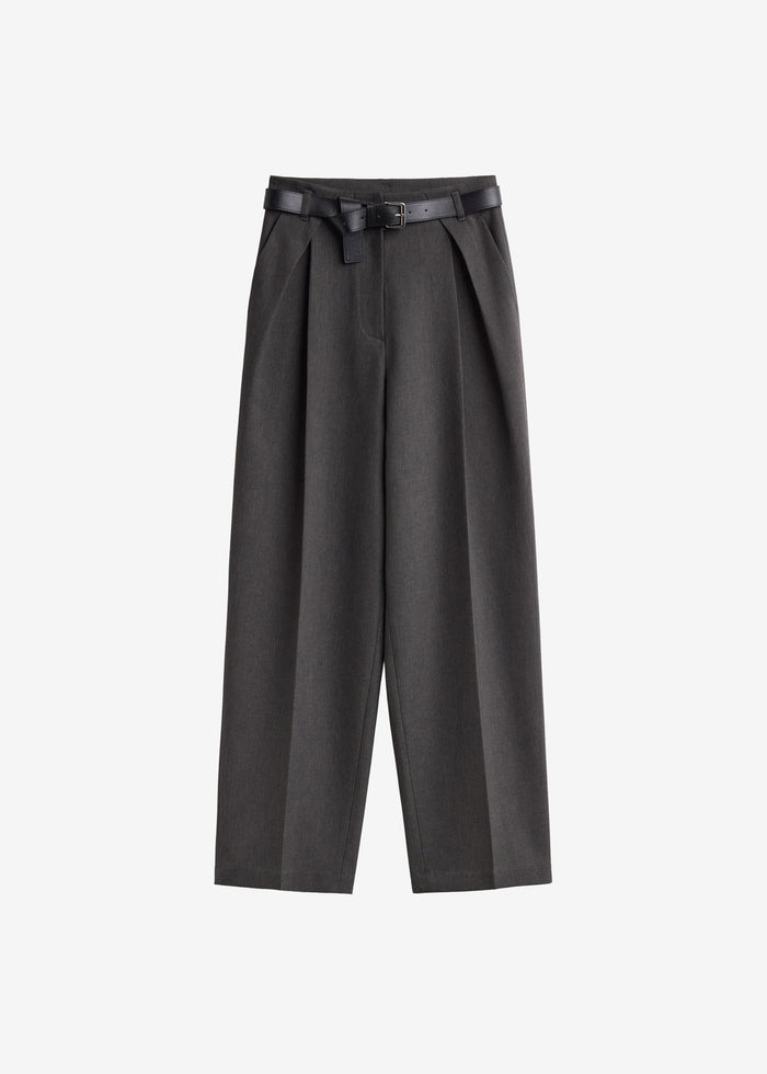 Blerick Belted Trousers - Dark Grey