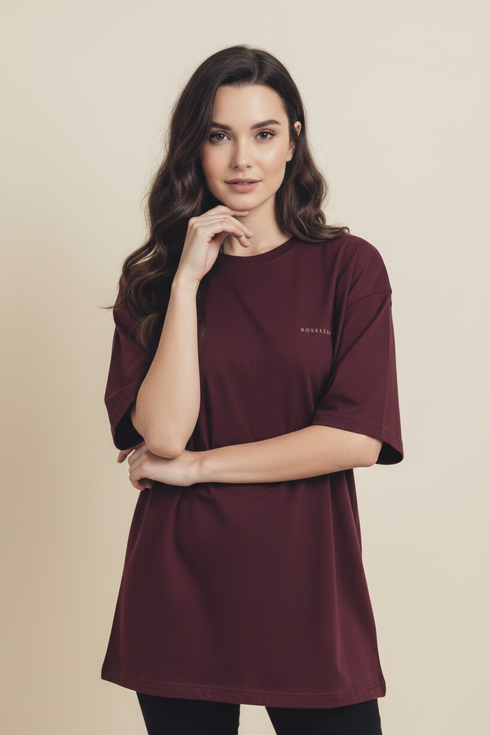 Female model front view Bloom Softly tee