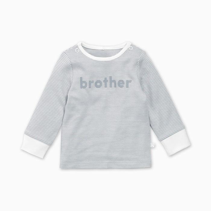 Blue Stripe Brother Slogan Pajama Set