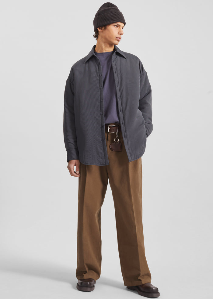 Borken Pleated Twill Pants - Brown