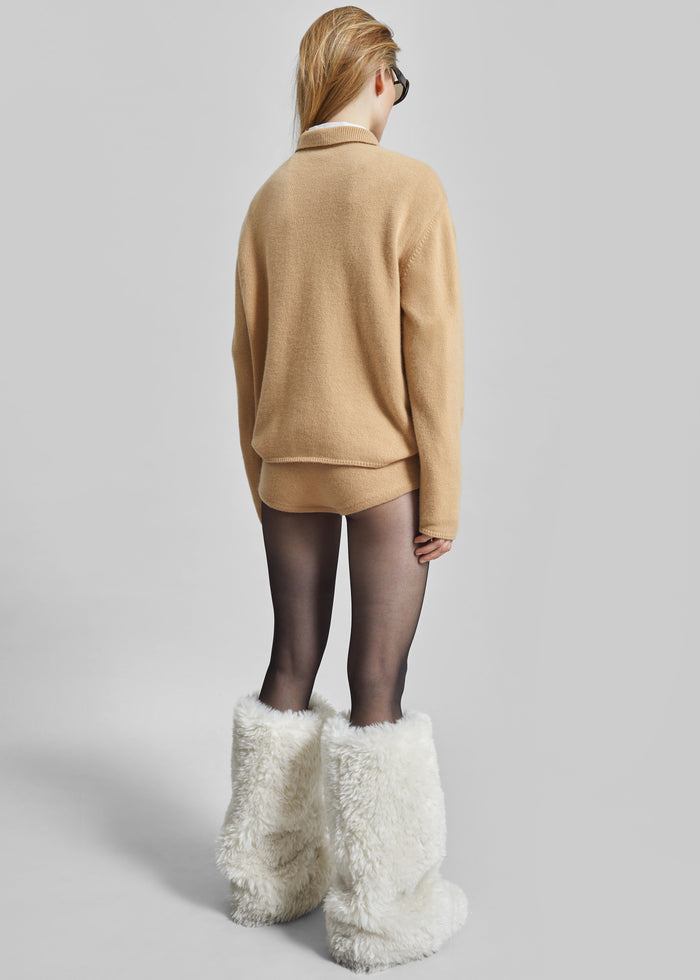 Bresica Knit Hot Pants - Camel