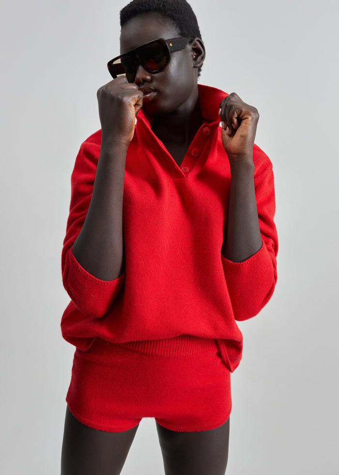 Bresica Knit Hot Pants - Red