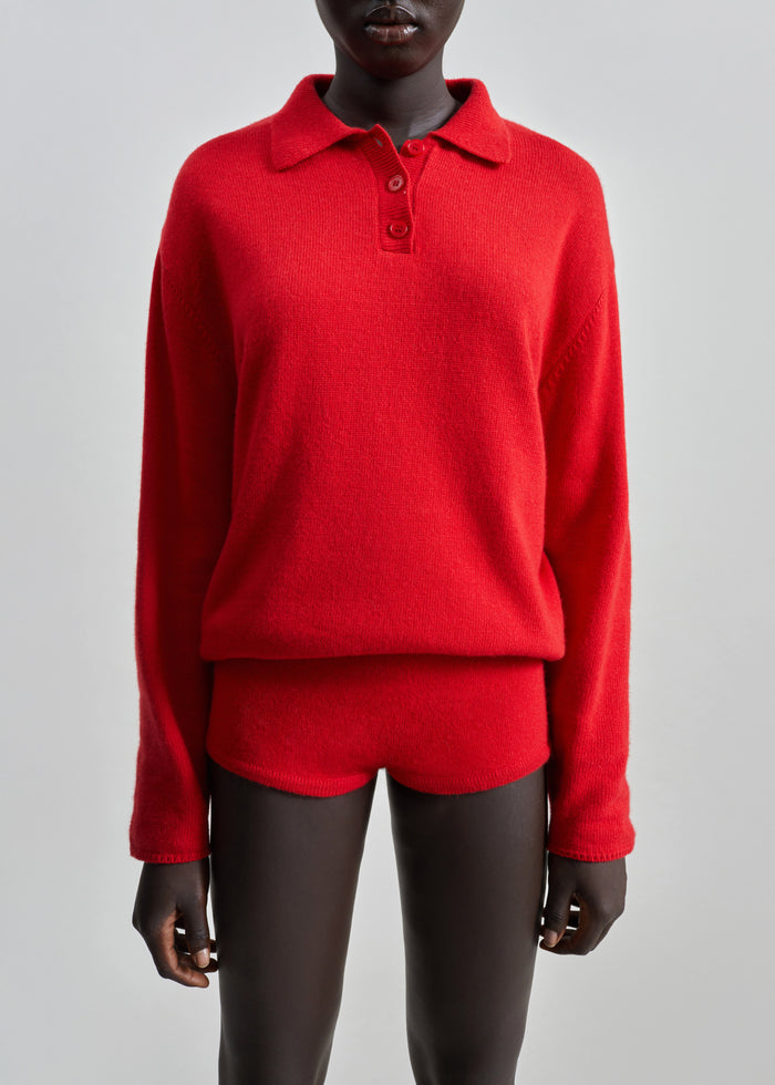 Bresica Knit Hot Pants - Red
