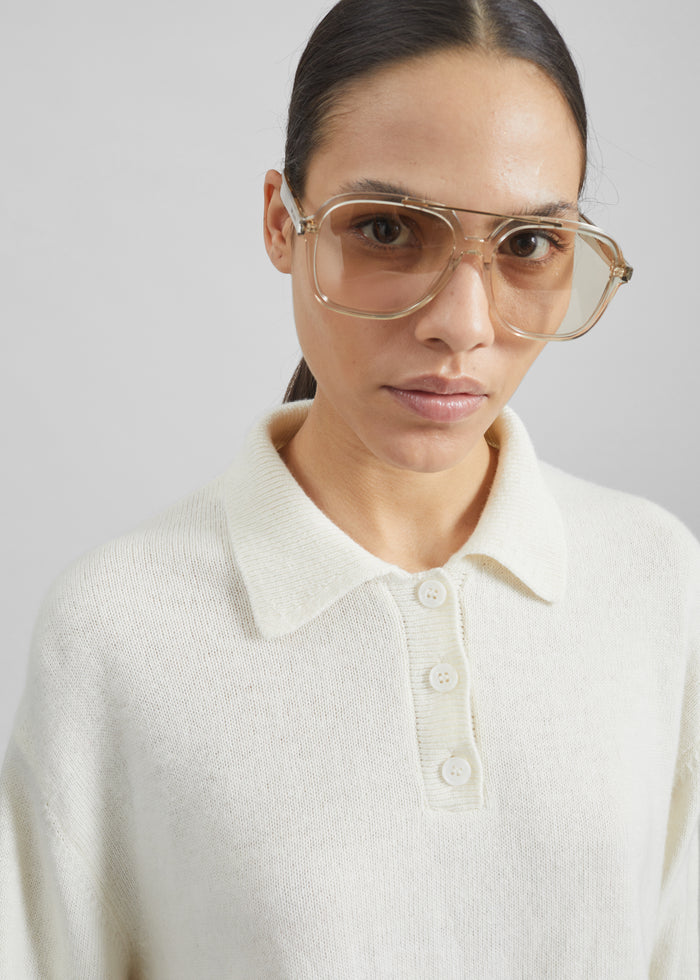 Bresica Knit Polo Sweater - Ivory