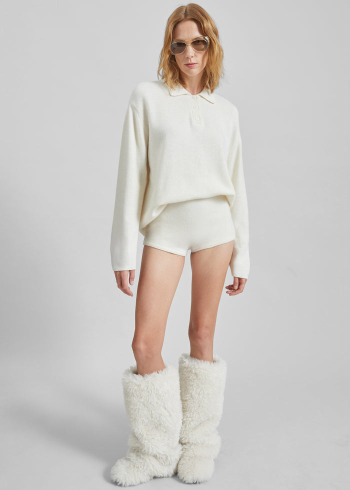Bresica Knit Polo Sweater - Ivory
