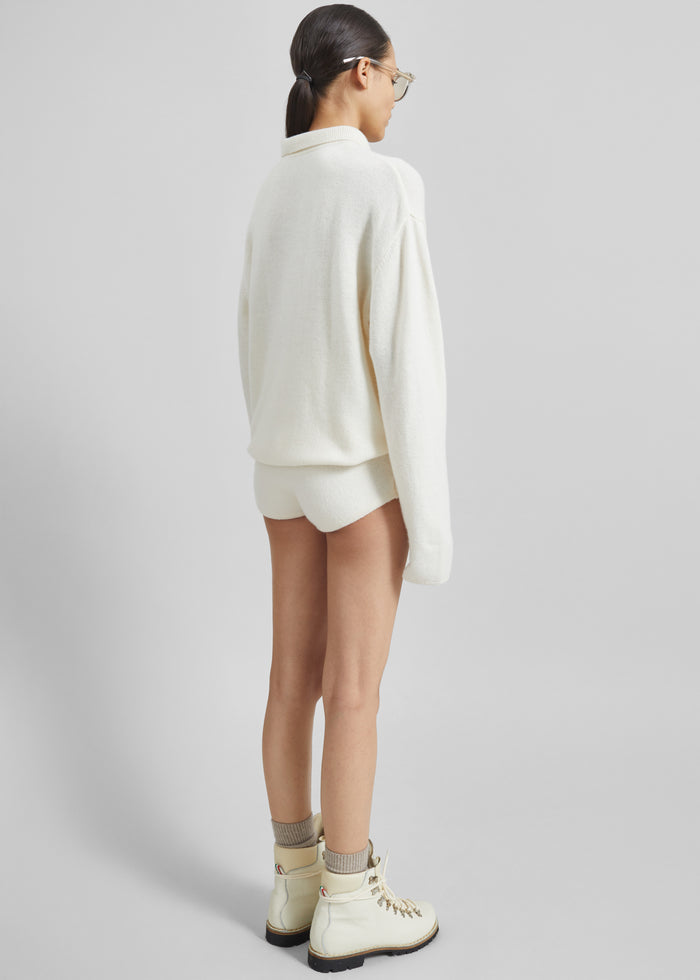 Bresica Knit Polo Sweater - Ivory