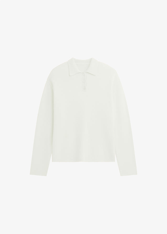 Bresica Knit Polo Sweater - Ivory