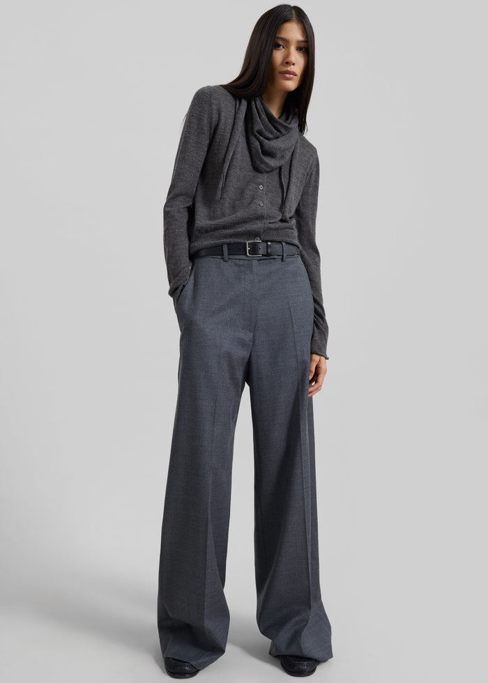 Brickell Flannel Trousers - Grey Melange