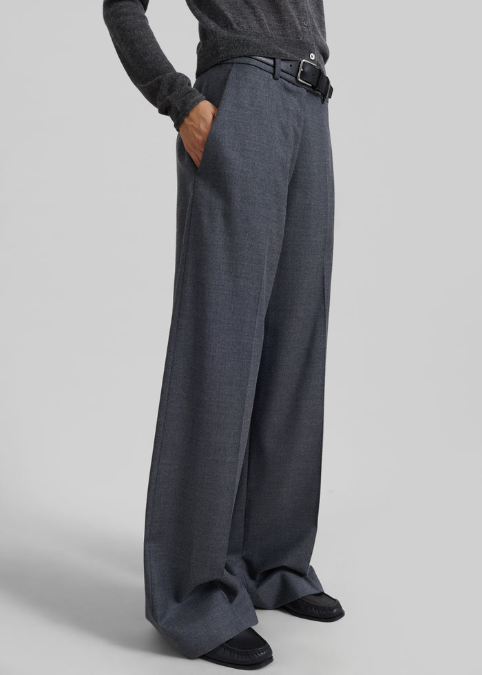 Brickell Flannel Trousers - Grey Melange