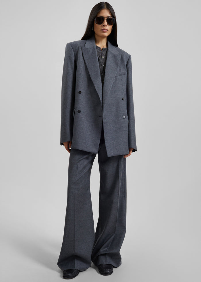 Brickell Flannel Trousers - Grey Melange