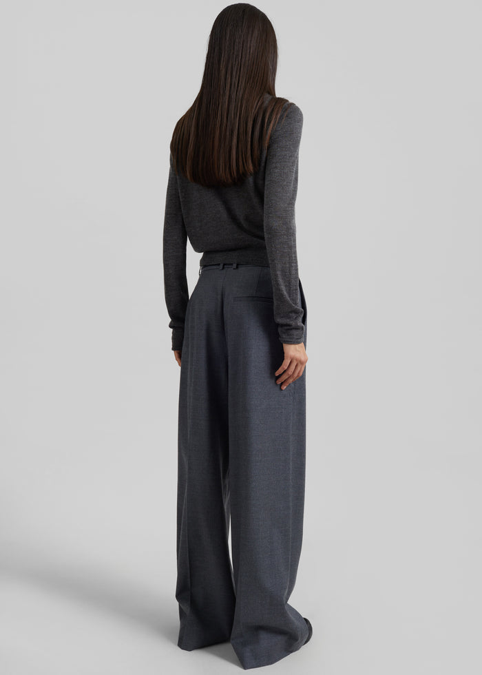 Brickell Flannel Trousers - Grey Melange