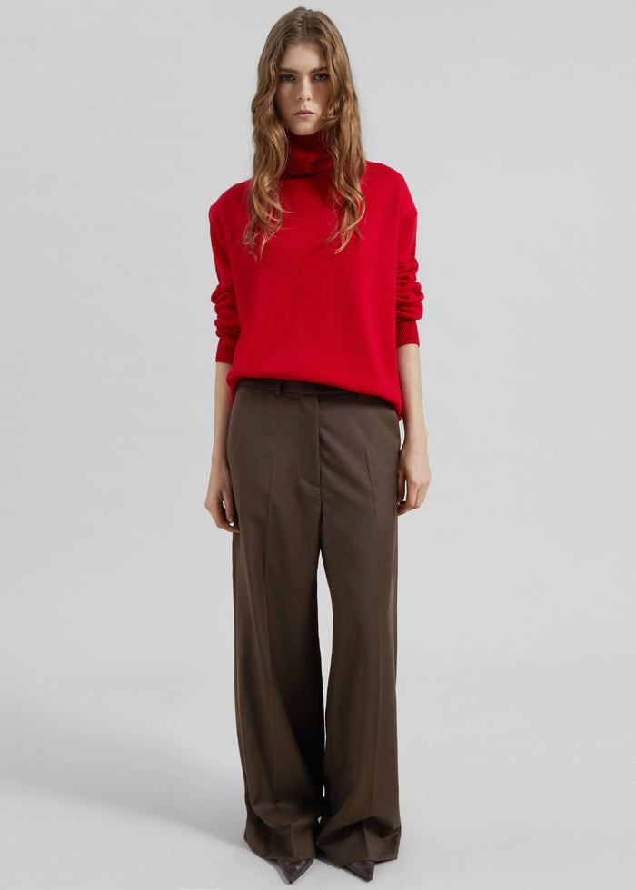 Brickell Flannel Trousers - Mocha