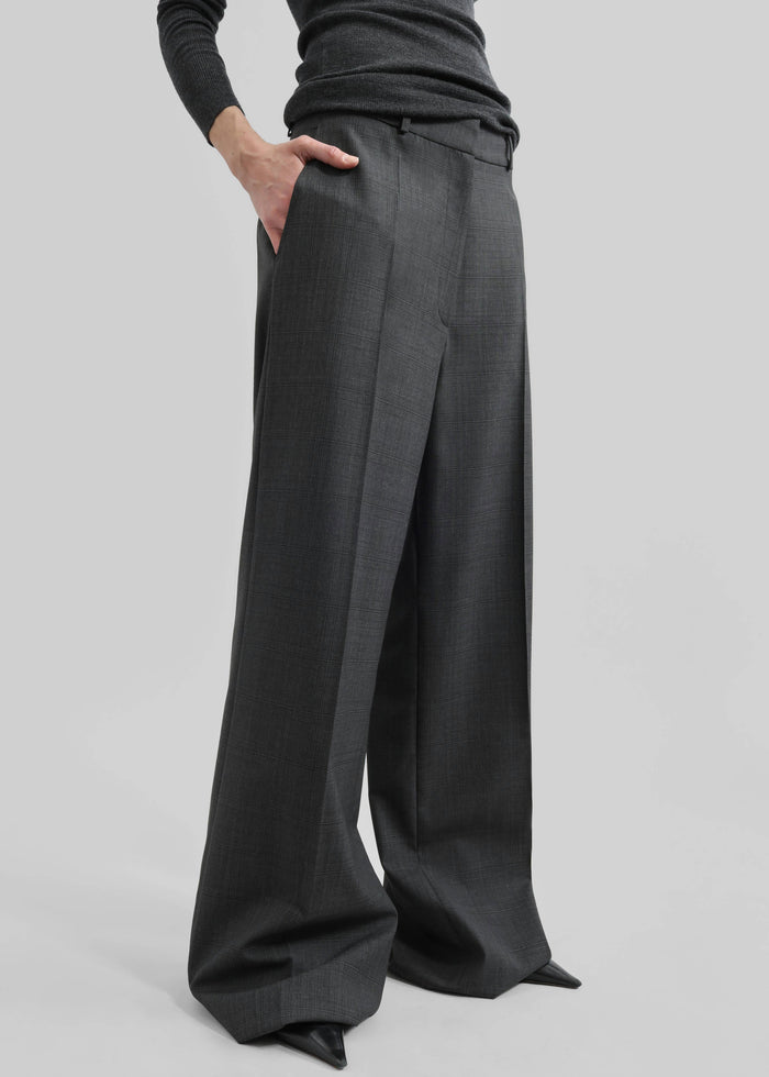 Brickell Plaid Trousers - Dark Grey