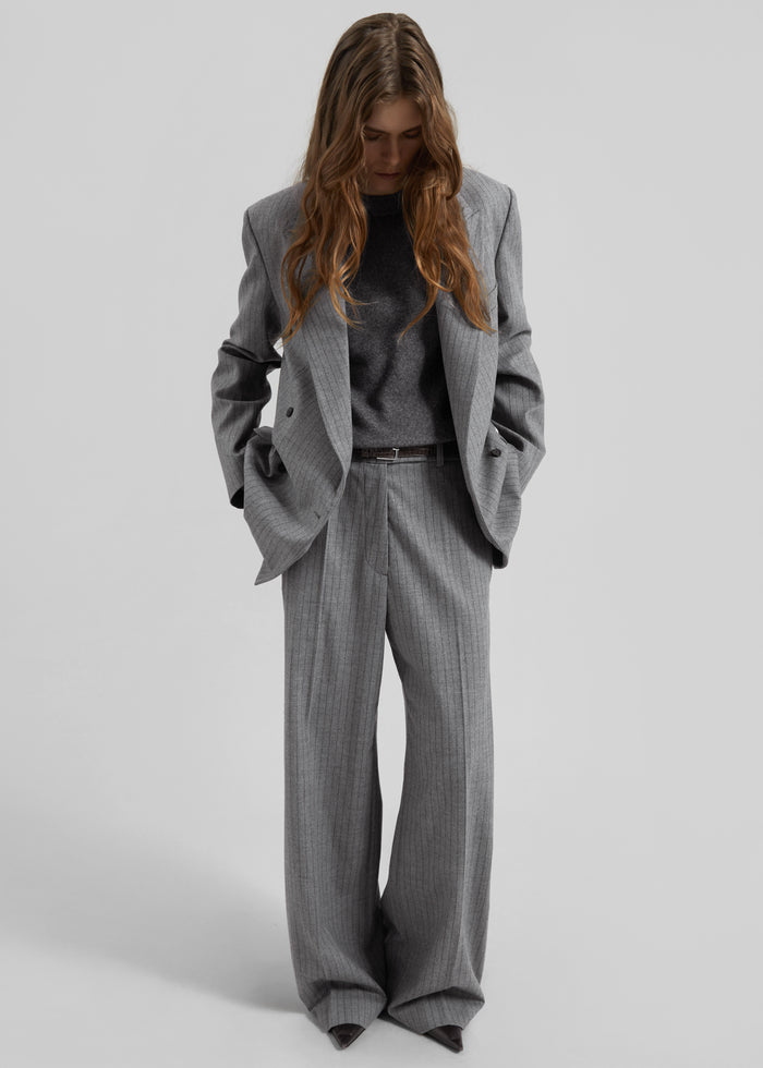 Brickell Striped Trousers - Grey/Brown