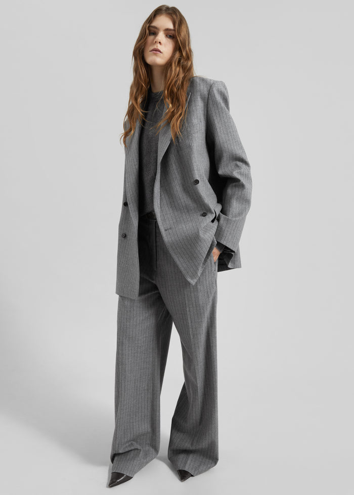 Brickell Striped Trousers - Grey/Brown