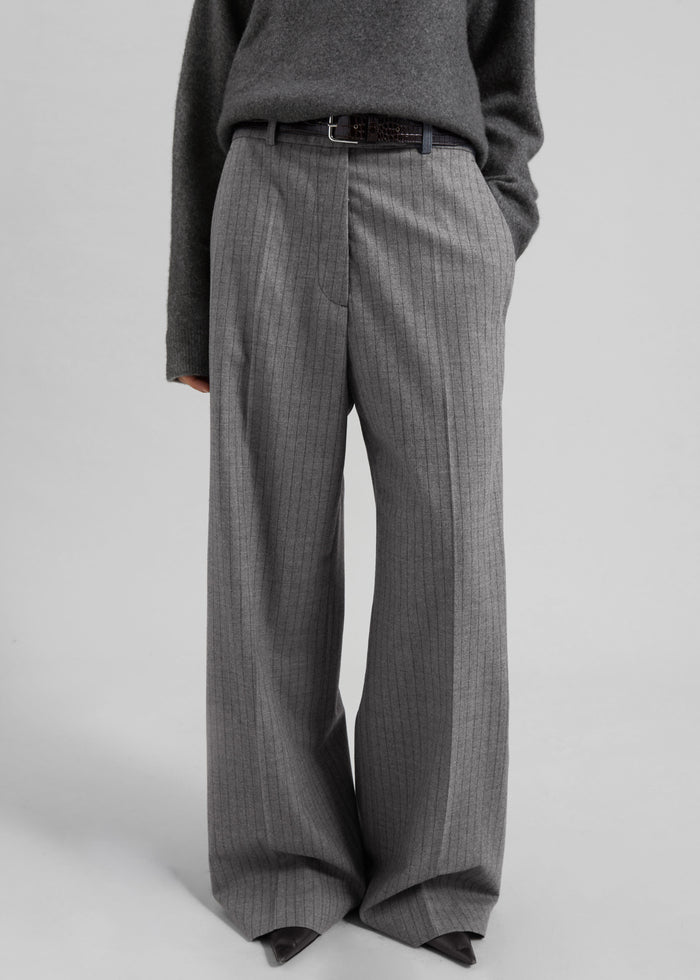 Brickell Striped Trousers - Grey/Brown
