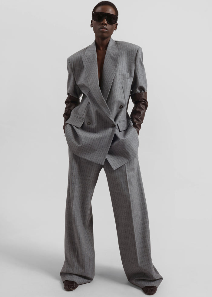 Brickell Striped Trousers - Grey/Brown