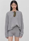 Brisbane Cropped Boxy Sweater - Grey