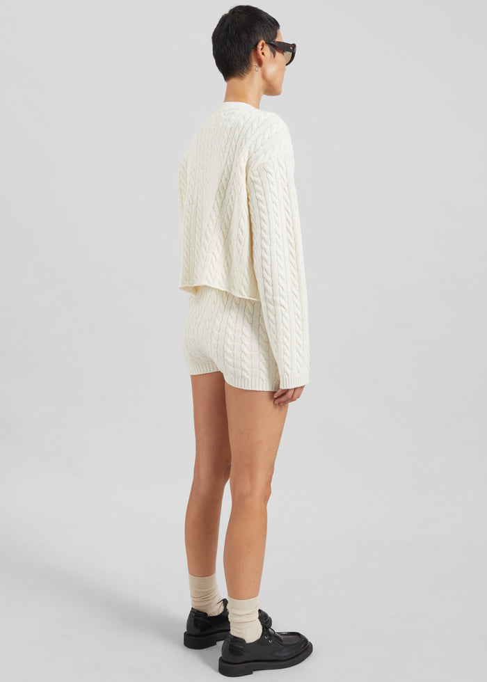 Brisbane Cropped Boxy Sweater - White