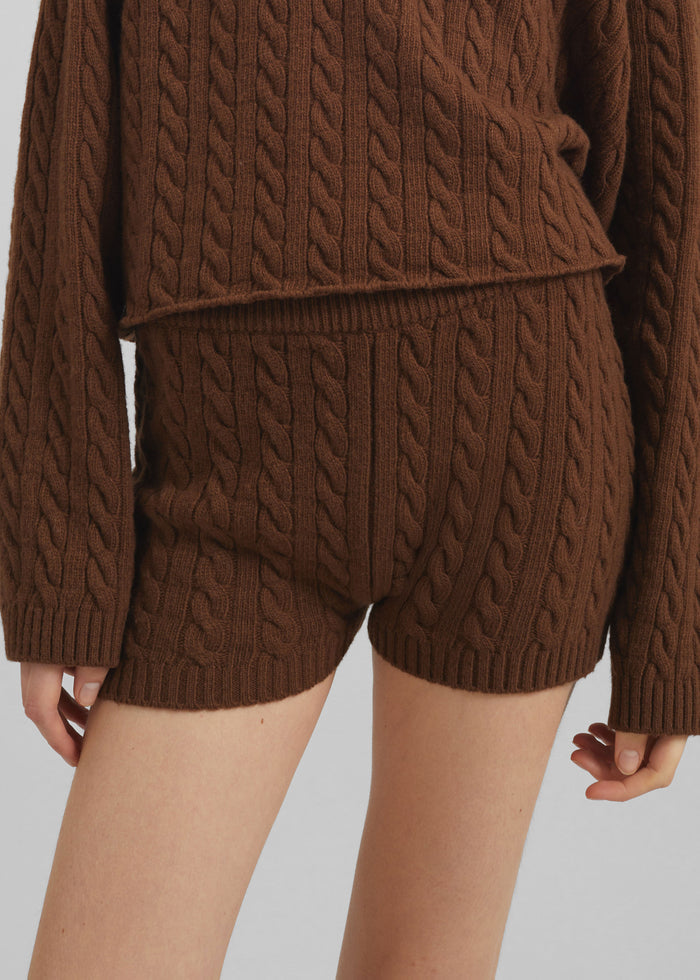 Brisbane Knit Mini Shorts - Brown