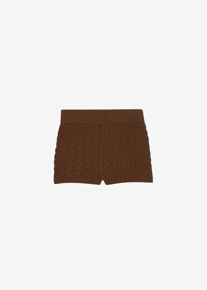 Brisbane Knit Mini Shorts - Brown