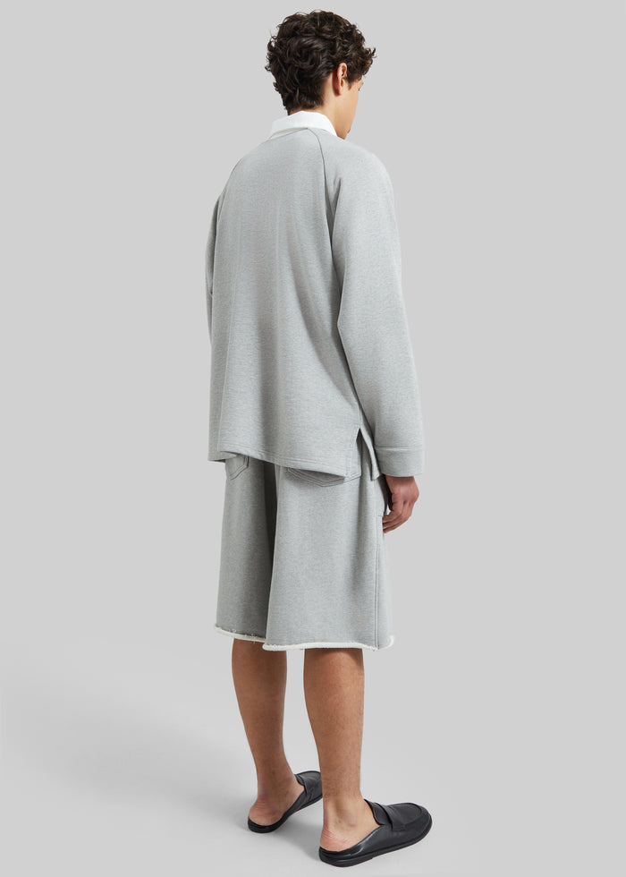 Bruino Contrast Collar Polo Sweatshirt - Light Grey