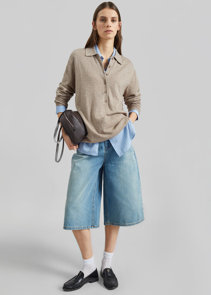 Brunoy Denim Culottes - Light Wash