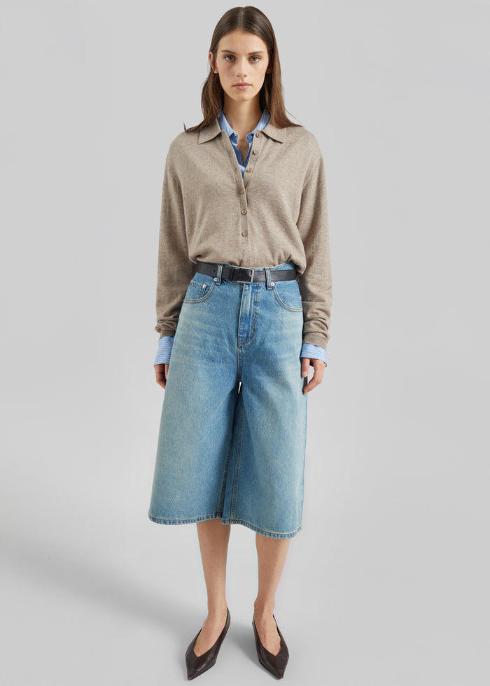 Brunoy Denim Culottes - Light Wash