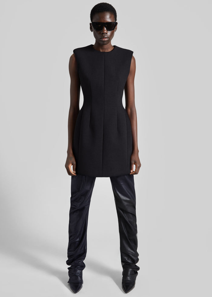 Bryn Cinched Mini Dress - Black