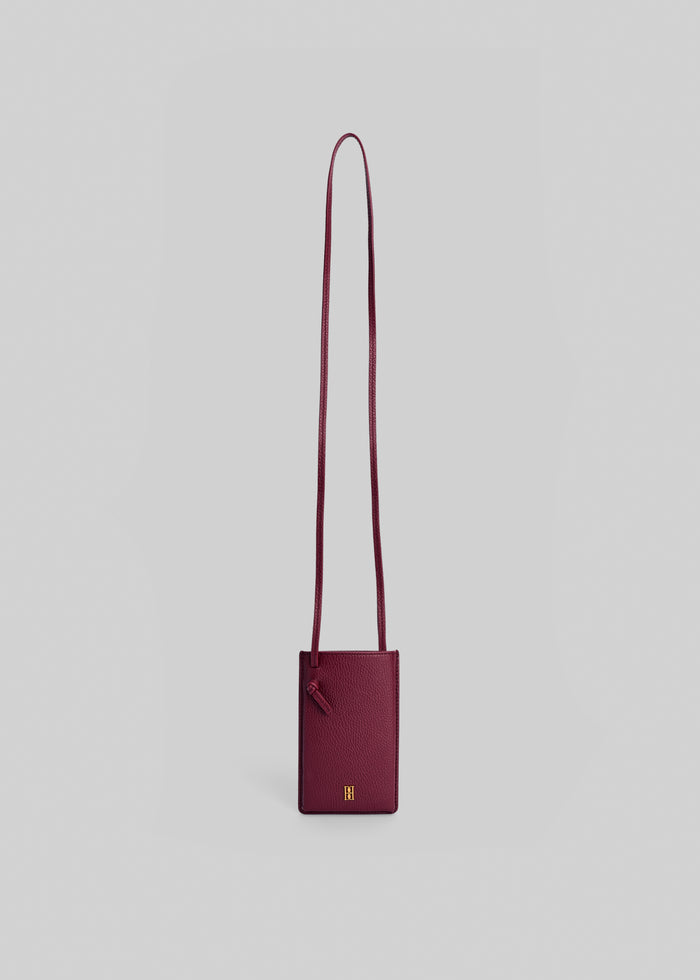 By Malene Birger Aya Phone Leather Pouch - Cabernet