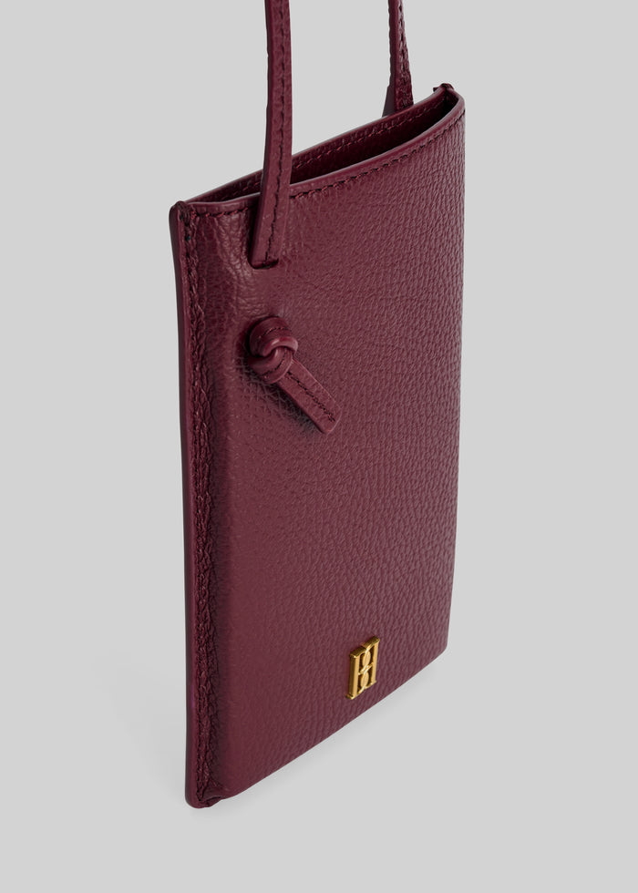 By Malene Birger Aya Phone Leather Pouch - Cabernet