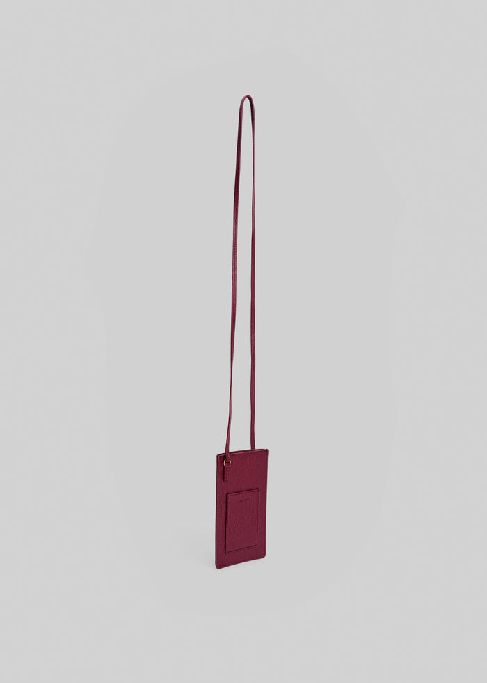 By Malene Birger Aya Phone Leather Pouch - Cabernet