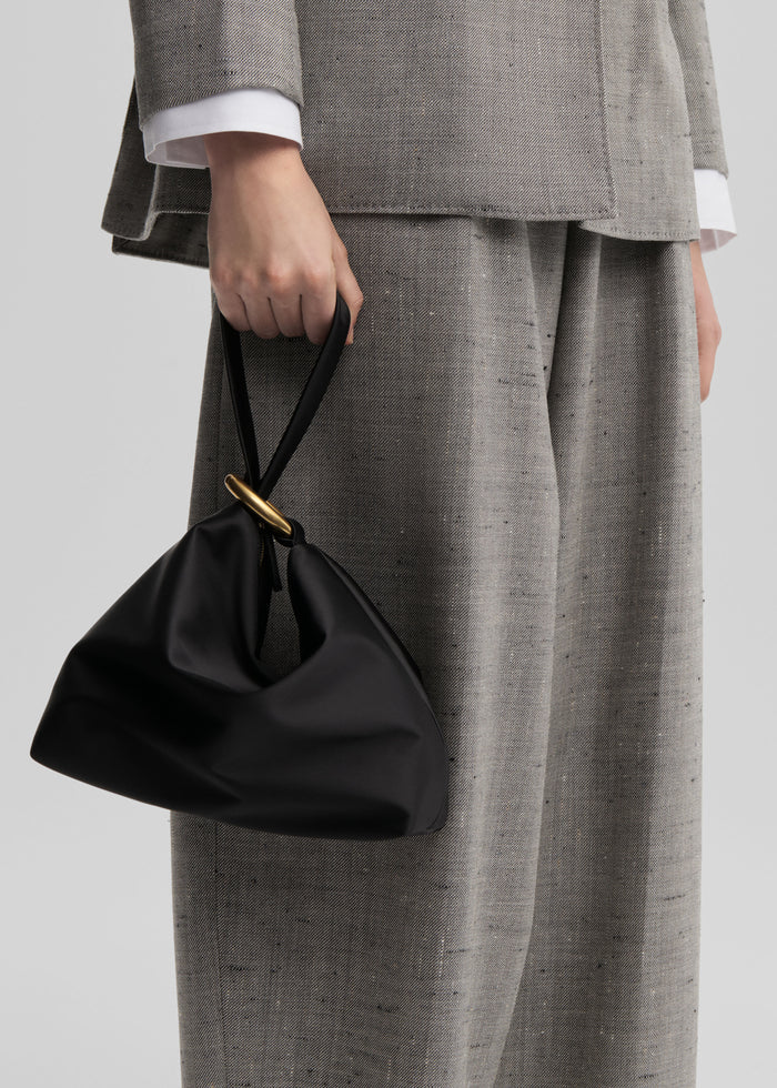 By Malene Birger Isadora Satin Clutch - Black