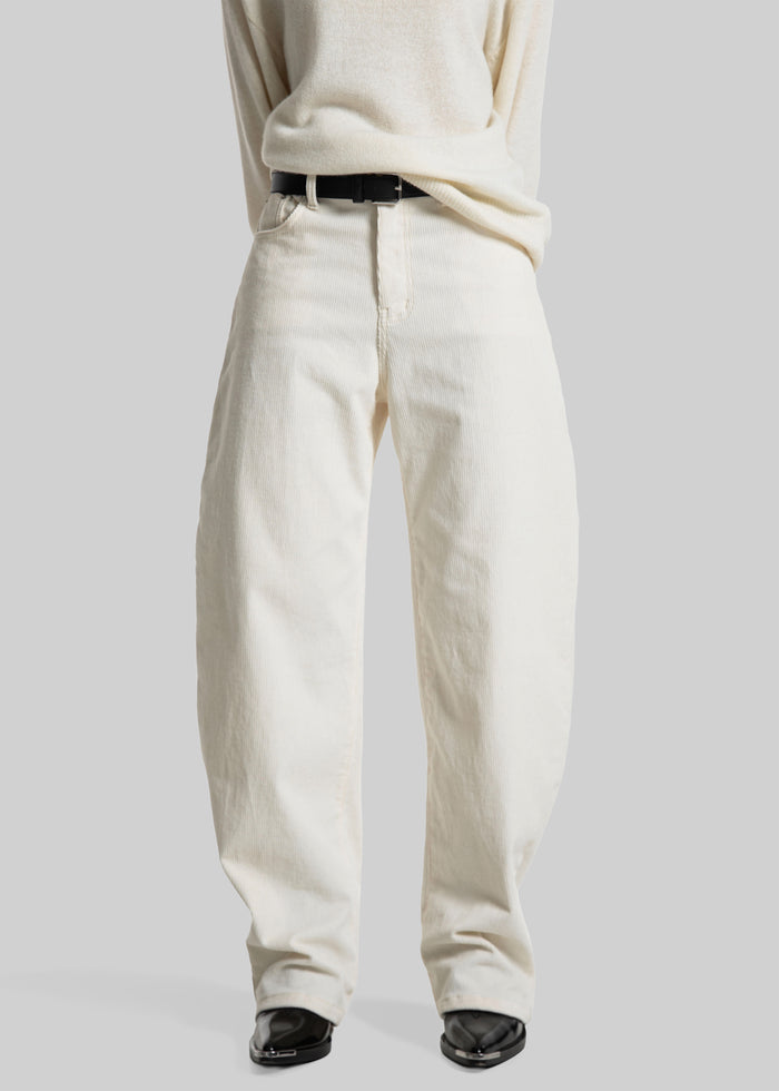 Caistor Corduroy Barrel Leg Pants - Ivory