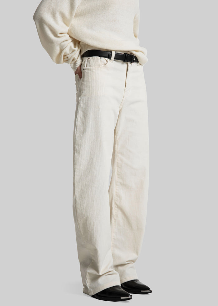 Caistor Corduroy Barrel Leg Pants - Ivory