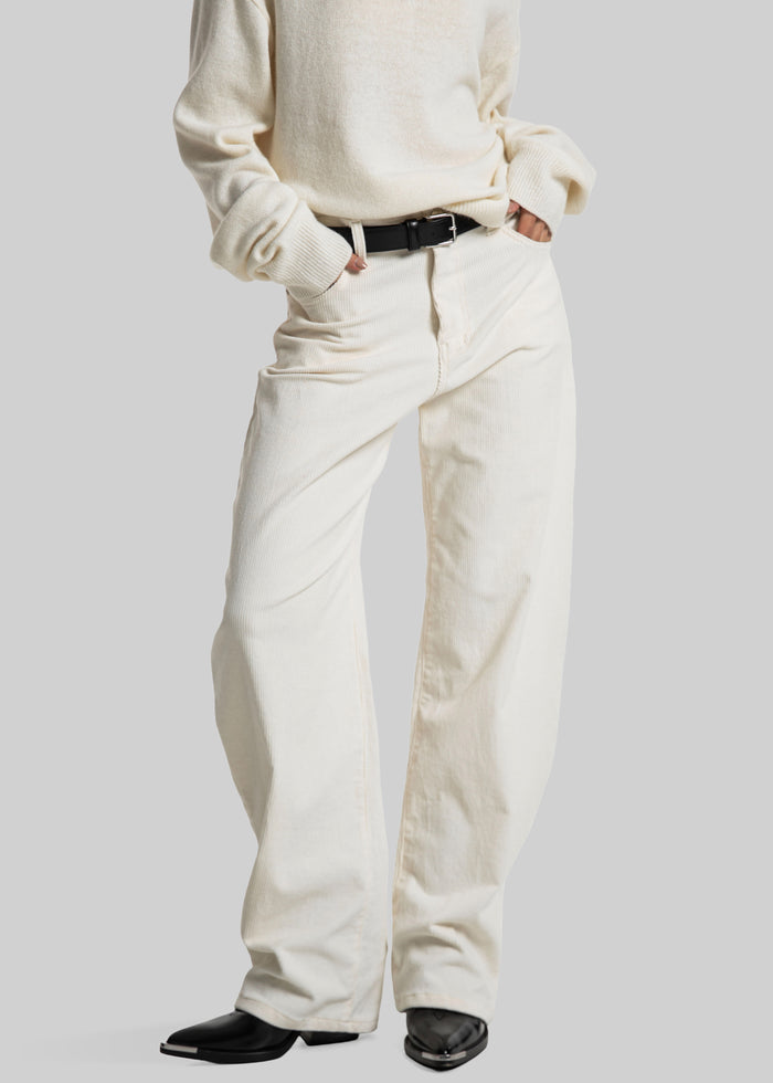 Caistor Corduroy Barrel Leg Pants - Ivory