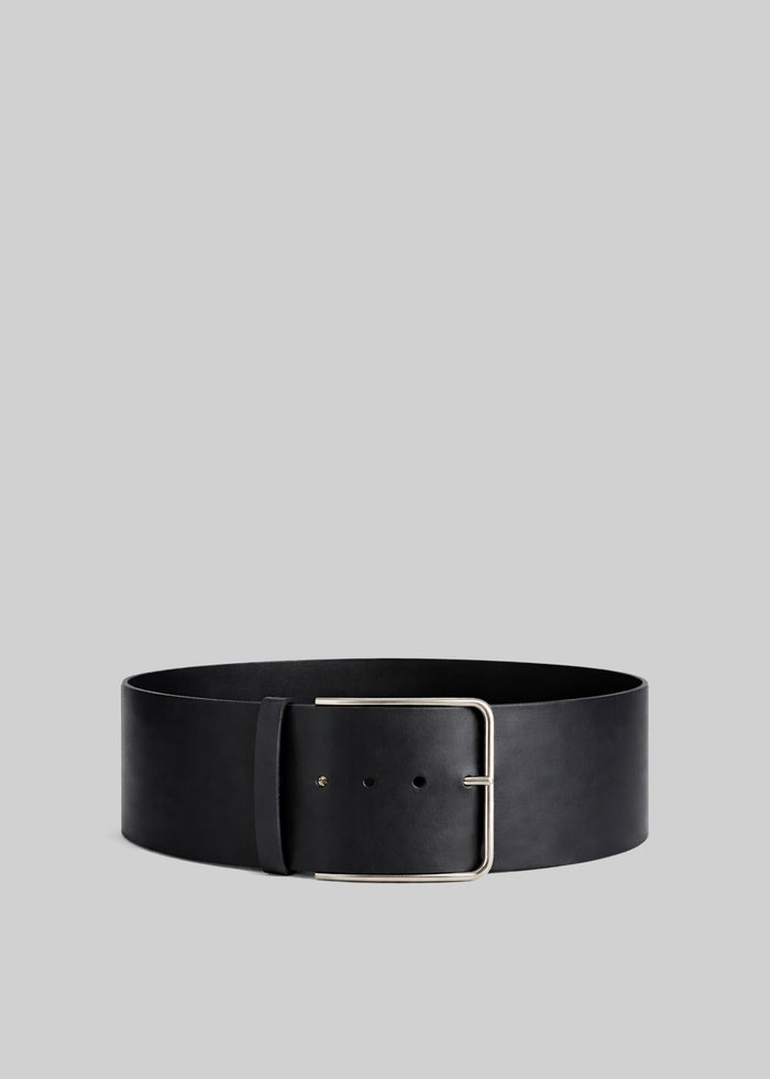 Calan Leather Wide Belt - Black