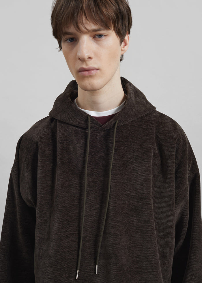 Caleb Velvet Hoodie - Brown
