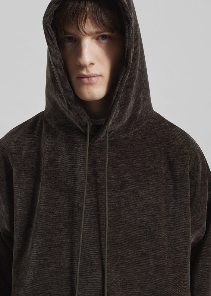 Caleb Velvet Hoodie - Brown