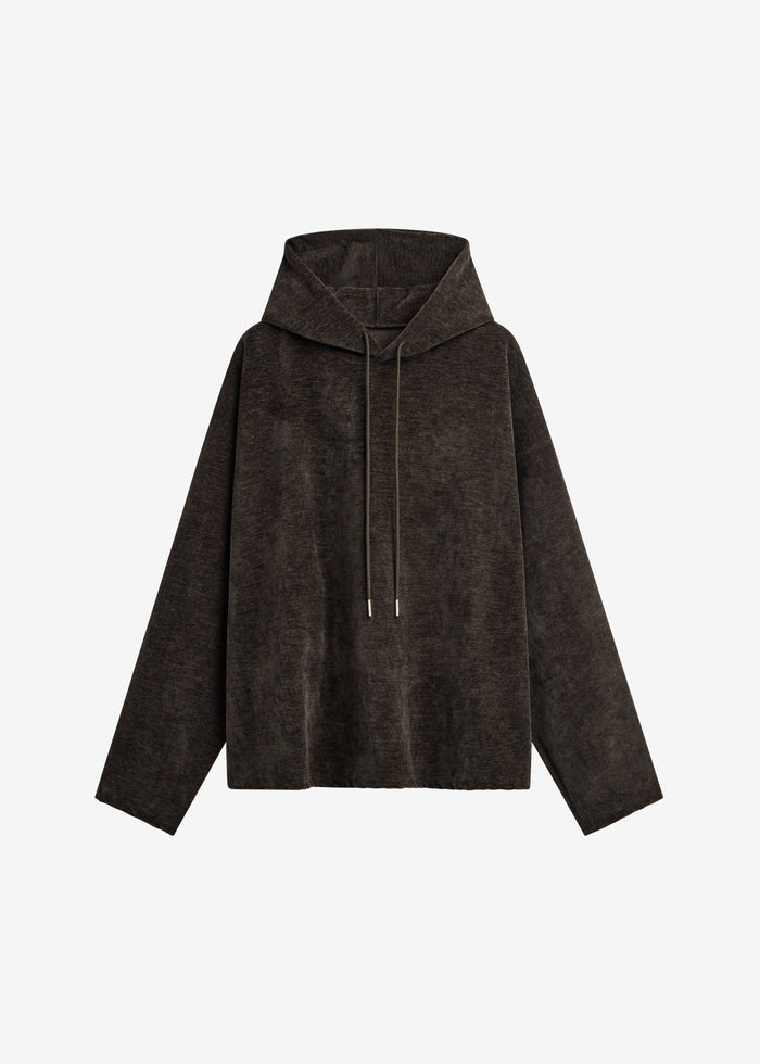 Caleb Velvet Hoodie - Brown