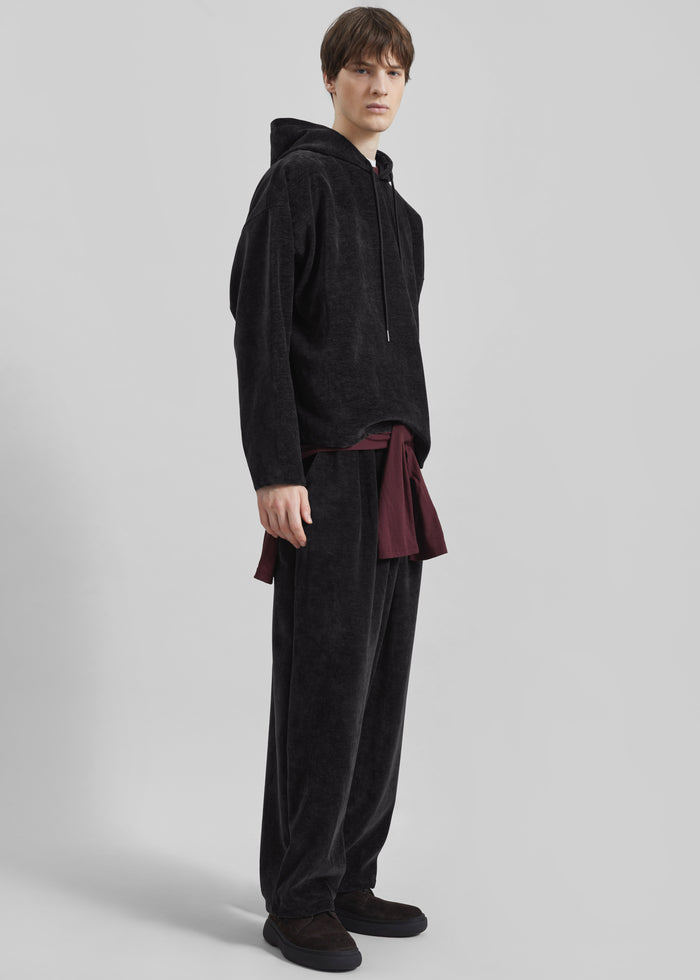 Caleb Velvet Joggers - Black