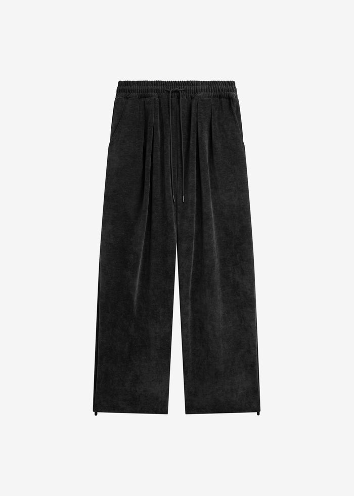 Caleb Velvet Joggers - Black