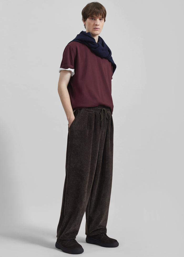 Caleb Velvet Joggers - Brown
