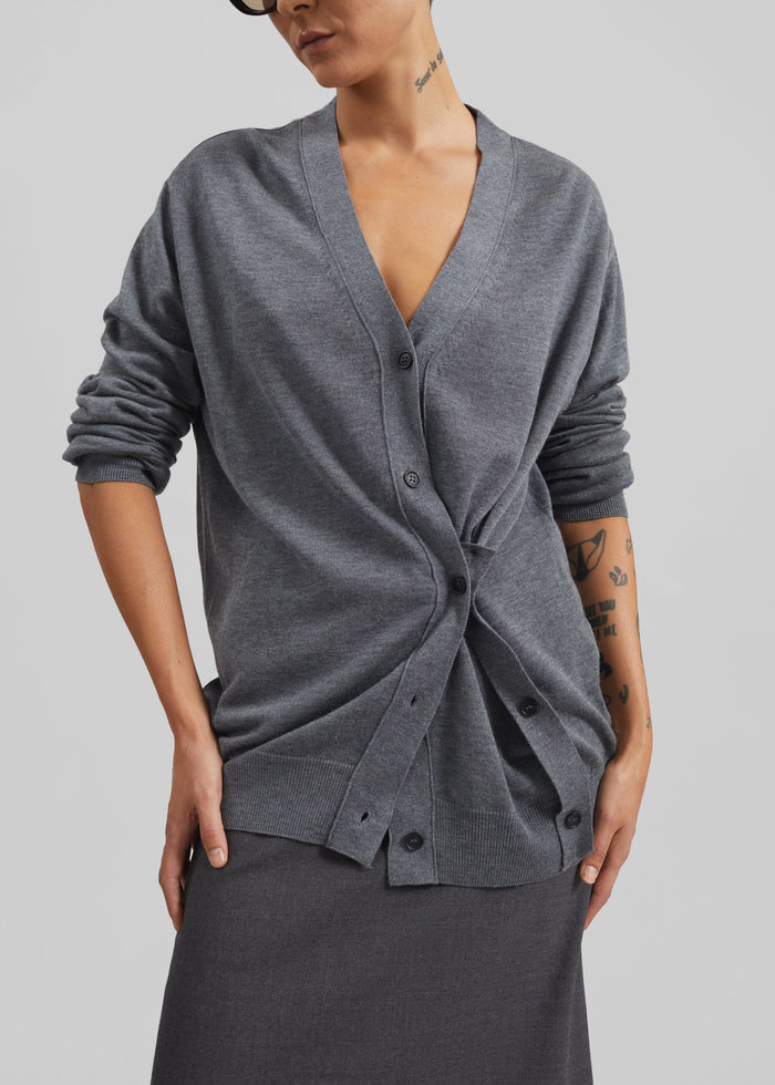 Calvane Two-Way Cardigan - Grey