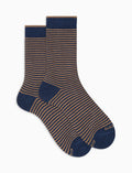 Calze corte donna cotone blu righe windsor - Gallo 1927 - Official Online Shop