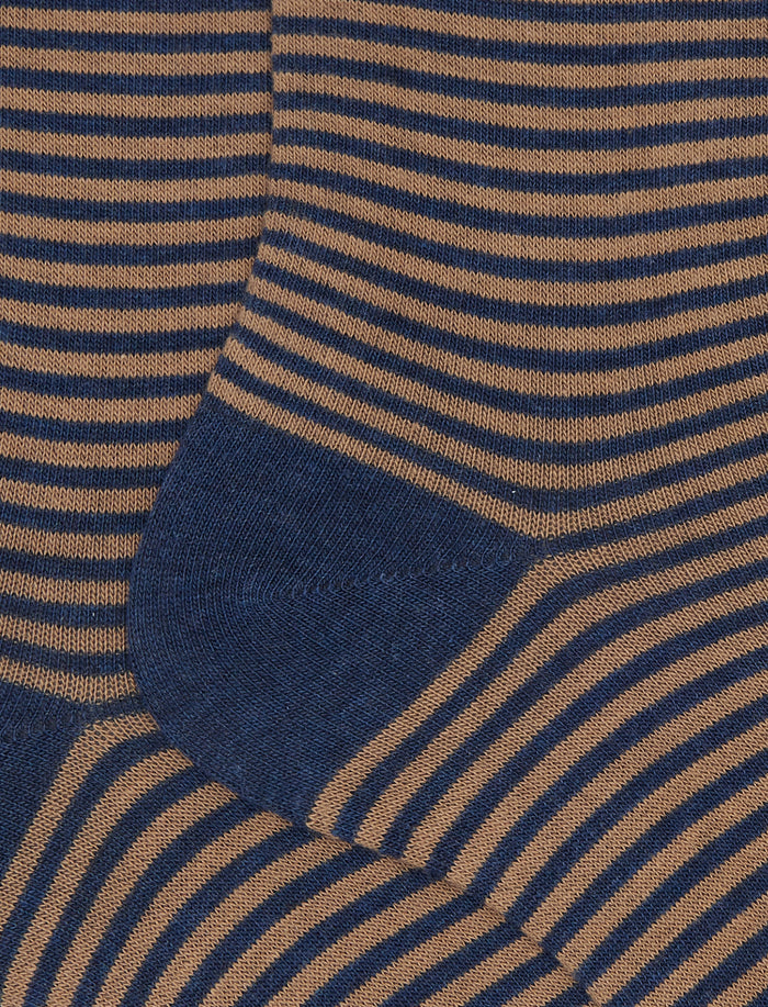 Calze corte donna cotone blu righe windsor - Gallo 1927 - Official Online Shop
